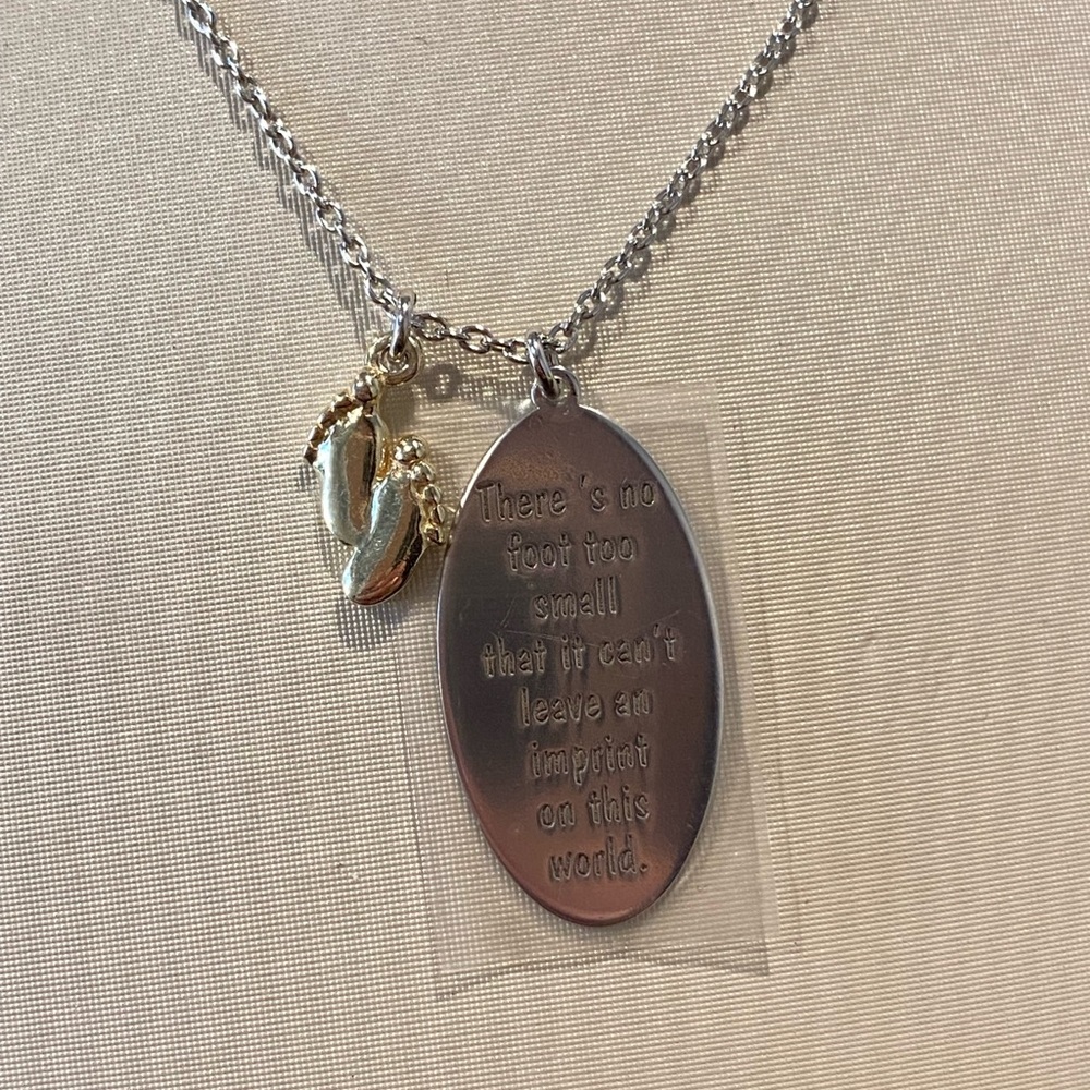 Sterling Silver Footprint Pendant